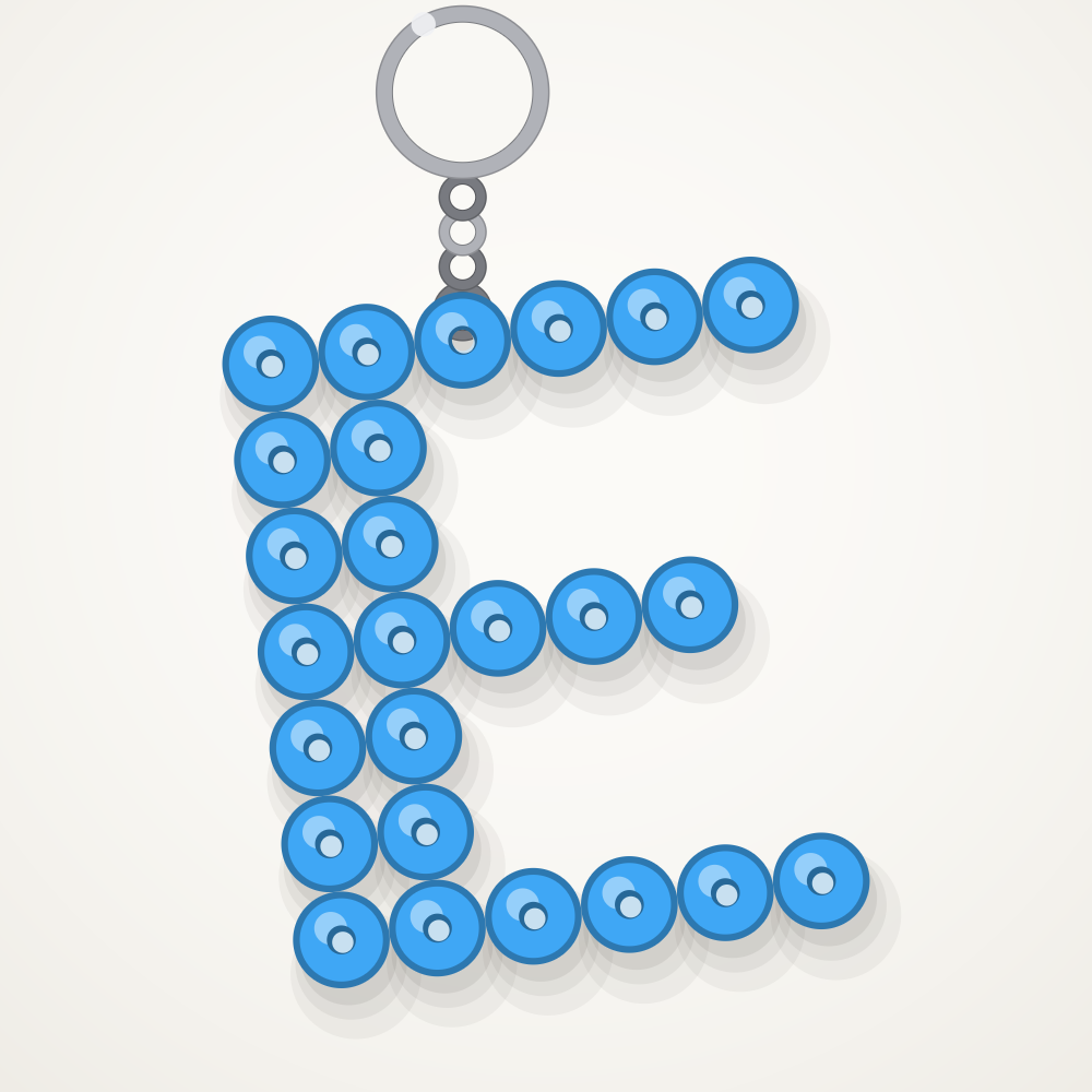 Letter E keychain
